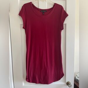 Derek Heart Burgundy Cap Sleeve Midi Tee Shirt Dress. Size XL.